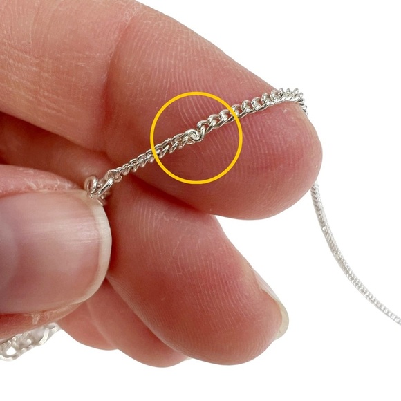 Cubic Zirconia Double Layered Dainty Silver Chain Necklace - Picture 11 of 15